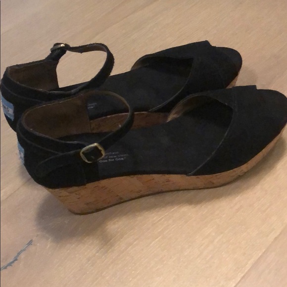 Toms suede open toed wedges - Picture 1 of 6